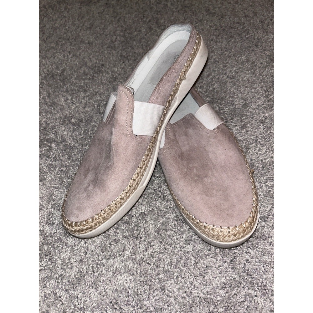 Johnston & Murphy Womens Pink Suede Slip On Shoes Sneaker Jute Size 9‎